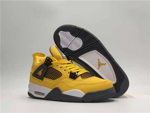 Men's Hot Sale Running weapon Air Jordan 4 Yellow Shoes 090